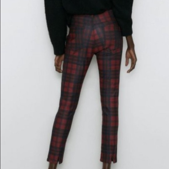 NWT Zara beautiful plaid mid waist pant, size 4 - Picture 4 of 7